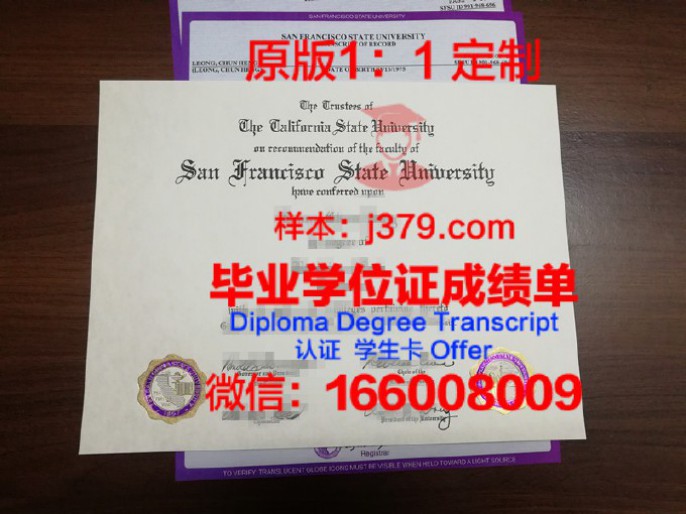 旧金山州立大学毕业证图片San Francisco State University Diploma